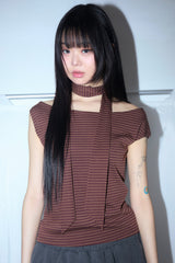 Thira stripe 2-way tee
