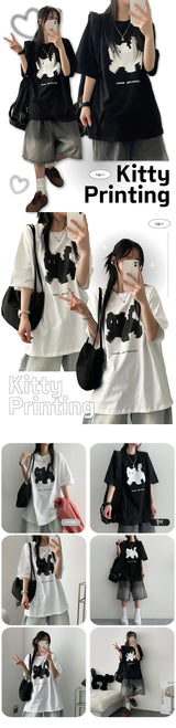 ラムファームキャッツオーバーフィット半袖Tシャツ