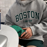 Urban Boston Embroidery Double Middle Overfit Hoodie