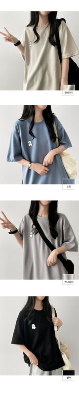 Shange embroidered short-sleeved T-shirt