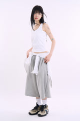 Double layer ribbed sleeveless top