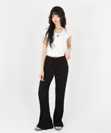 KNIT BOOTSCUT BANDING PANTS [2color]