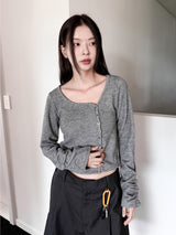  SIDE BUTTON STRAP CARDIGAN