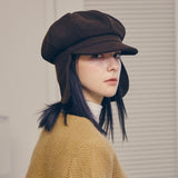 VA Stud Fly Newsboy Cap / Brown