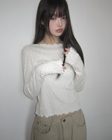 Sidu フローラルウェーブロングスリーブTシャツ