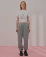 ハートラビットクロップTシャツ-WHITE