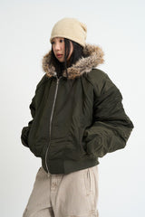Flight padding fur hood jumper