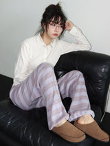 STRIPE KNIT PANTS (PURPLE)