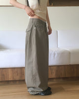 Nodi back pocket winde cotton pants