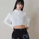 zip cropped knit