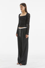 ROSE DOUBLE WAIST PANTS / BLACK