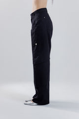 multi layered pants_ black