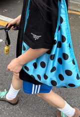 aqua blue dot bag