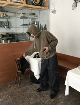 No.1414 washing crop hood-T (4color)