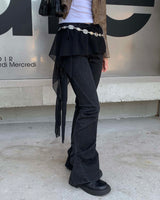 Unbalanced wrap skirt