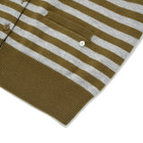 CHERRY STRIPE CARDIGAN [DARK CAMEL]
