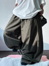 KOREAN/KEYRING 🤎 KEYRING BELT BALLOON WIDE COTTON LONG PANTS 🤎💚💛🖤 - 5 COLORS