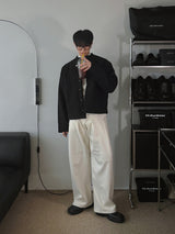 ASCLO Wool Deep Tuck Wide Slacks (3color)