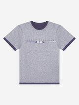 REC RUIT ブックマークリバーシブルリンガーTシャツ (パープル/グレー)