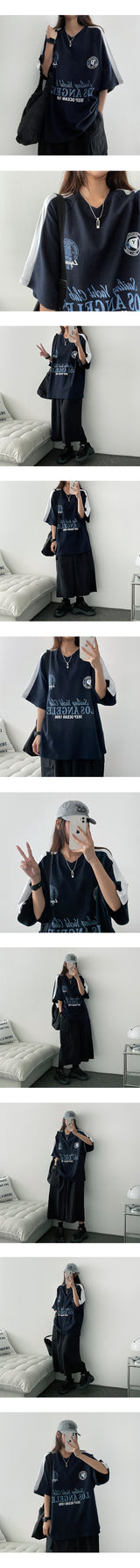 ランニュースポーティーカラー半袖Tシャツ (3 colors)