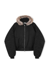 Flight padding fur hood jumper