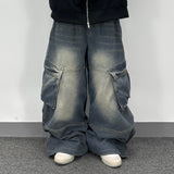  retro denim cargo pants