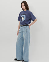PANELED WIDE LEG JEANS [LIGHT BLUE]