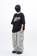カリフォルニアビンテージクラックプリントショートスリーブTシャツ
