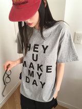Heyyou lettering short sleeve t-shirt