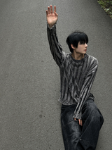 Dying Pigment Wash V-Neck Knitwear