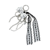 Black frill ribbon keyring