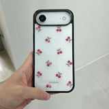 [MADE][Glass Bumper Case] Cherry Embroidered Knit Case