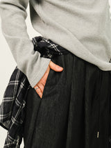 SE ノンフェードチェックレイヤードデニムパンツ
