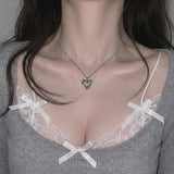 [NMIXX Sullyoon Necklace] メルティングハートカラーボーンネックレス