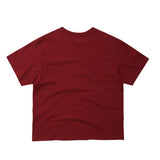 EEERRR Distorted ロゴオーバークロップフィットTシャツ (ワイン)