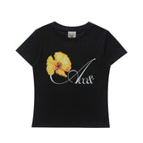 リナフローラルロゴTシャツ