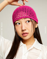 Crochet Net Beanie (pink)