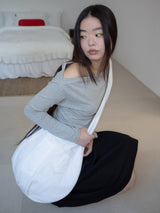 ONE-SHOULDER ELASTIC T (MELANGE)