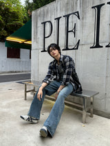 LMN Roe Oversized Fit Tartan Checkered Shirt (3 colors)
