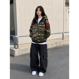 [Unisex] no.69 オーバーサイズ カモ フーディー ジップアップ