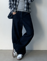 Meir Premium Adult Three-Needle Curved Wide Denim Pants