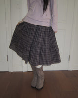 Dian Check Tiered Midi Skirt