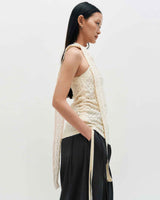 Stripe Ribbon Tied Wide Pants _ GREY