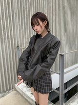 I'm ボタンチェックミニスカート