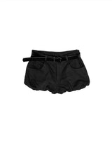 poning balloon fit shirring cotton short pants ( belt set )