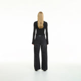 asymmetrical neckline fitted top