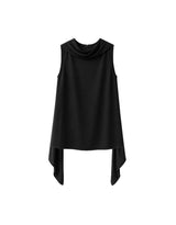 Aveline Cowl Neck Drape Sleeveless Blouse Black