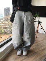 Patch Flower Gray Denim (1c)