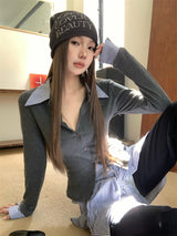 Stripe Collar Burton Long Sleeve Cardigan