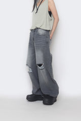 destroyed balloon denim pants
